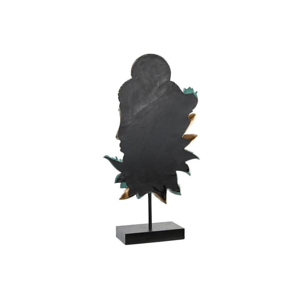 Prydnadsfigur DKD Home Decor 22 x 8 x 42,5 cm Svart Gyllene Buddha Turkos Orientalisk (2 antal)