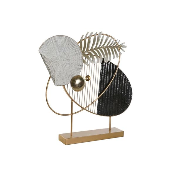 Prydnadsfigur DKD Home Decor 56 x 9 x 55 cm Abstrakt Svart Gyllene Vit Modern