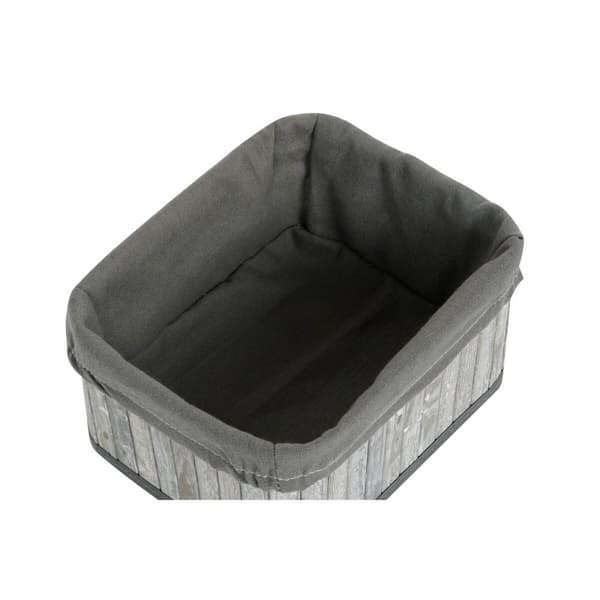 Korg - set DKD Home Decor Vit Grå Bambu Trä MDF 51 x 35 x 33 cm