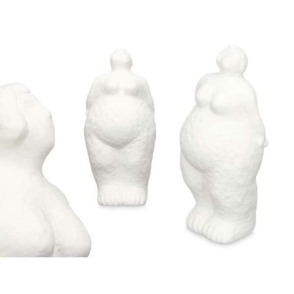 Prydnadsfigur Vit Dolomite 14 x 34 x 12 cm (6 antal) Kvinna Stående