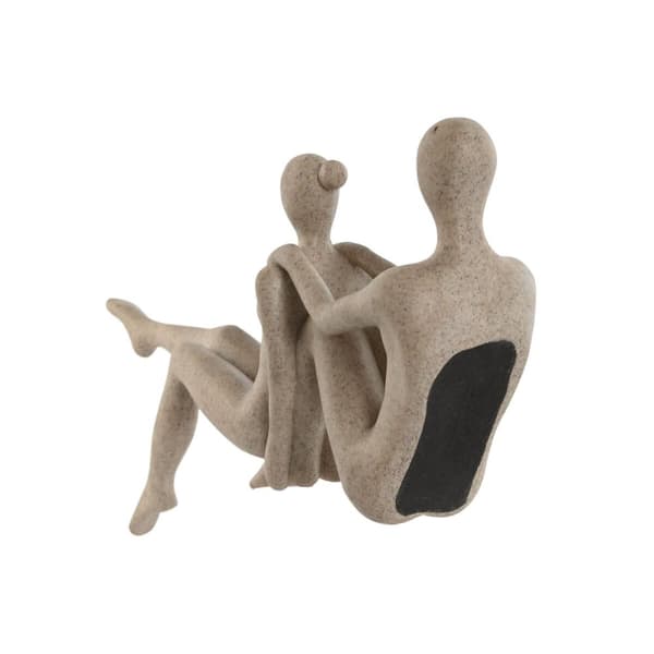 Prydnadsfigur Home ESPRIT Beige Yoga 20 x 10 x 50 cm