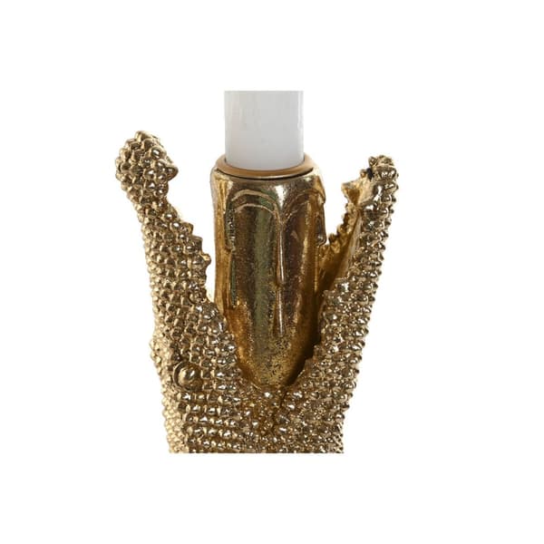 Prydnadsfigur Home ESPRIT Gyllene Krokodil 26,5 x 18 x 23,5 cm