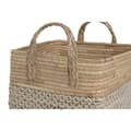 Miniatyrbild 3 av 3: Korg - set Home ESPRIT Vit Naturell Ljusbrun PVC Sjögräs Rusar 43 x 38 x 36 cm (2 Delar)