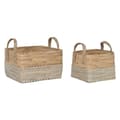 Miniatyrbild 1 av 3: Korg - set Home ESPRIT Vit Naturell Ljusbrun PVC Sjögräs Rusar 43 x 38 x 36 cm (2 Delar)