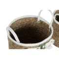 Miniatyrbild 2 av 4: Korg - set Home ESPRIT Vit Grön Naturell Naturliga fibrer Tropiskt 39 x 39 x 47 cm (3 Delar)