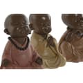 Miniatyrbild 2 av 3: Prydnadsfigur Home ESPRIT Orange Korall Lime Harts Munk Orientalisk 10,5 x 9 x 13,5 cm (3 antal)