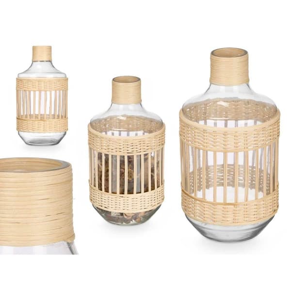 Dekorativ kanna SG-30553 Transparent Naturell 18 x 34 x 18 cm (4 antal)