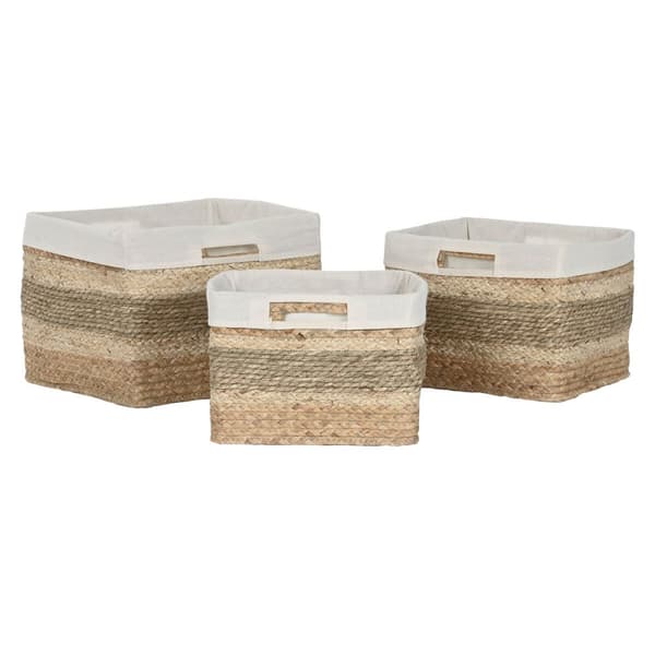 Korg - set Home ESPRIT Naturell Sjögräs Tropiskt (3 Delar)