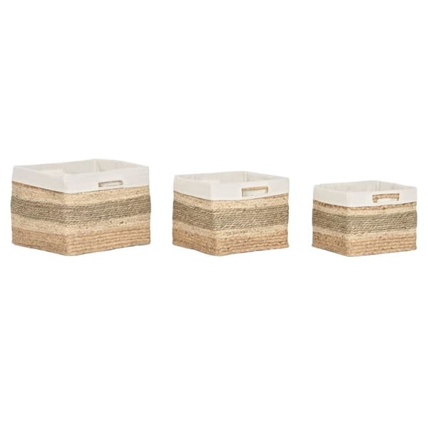 Korg - set Home ESPRIT Naturell Sjögräs Tropiskt (3 Delar)