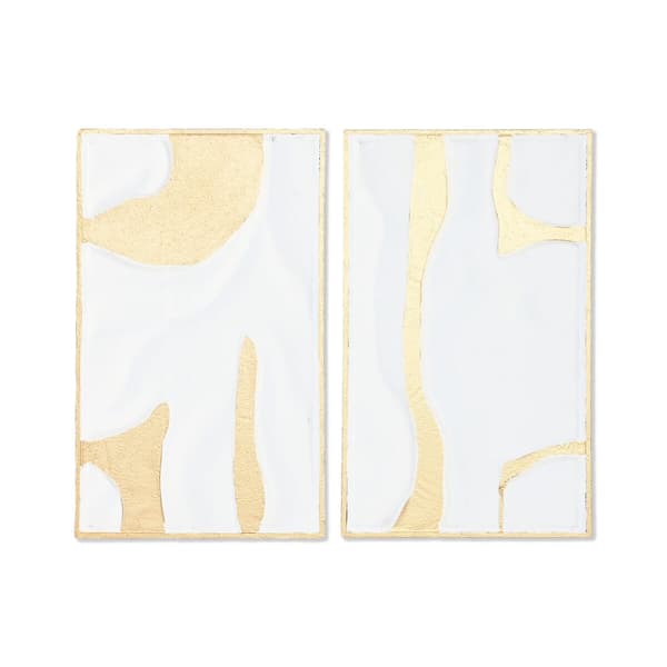 Väggdekoration Home ESPRIT Vit Gyllene Modern 48 x 2,5 x 80,5 cm (2 antal)