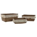Miniatyrbild 1 av 4: Korg - set Home ESPRIT Vit Naturell Naturliga fibrer Boho Utsliten (3 Delar)