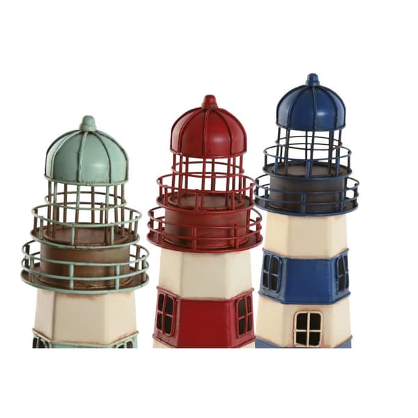 Prydnadsfigur Home ESPRIT Blå Röd Kräm Himmelsblå 13 x 13 x 32 cm (3 antal)