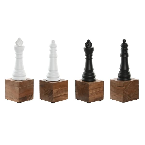 Prydnadsfigur Home ESPRIT Vit Brun Svart Vintage 7 x 7 x 23 cm (4 antal)