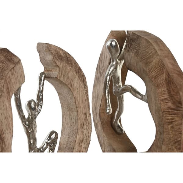Prydnadsfigur Home ESPRIT Brun Silvrig Naturell 19 x 9 x 28 cm (2 antal)