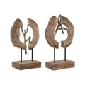 Miniatyrbild 1 av 3: Prydnadsfigur Home ESPRIT Brun Silvrig Naturell 19 x 9 x 28 cm (2 antal)
