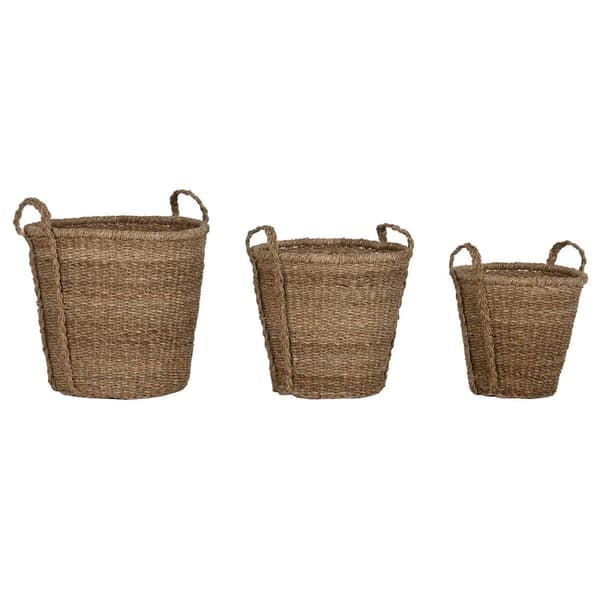 Kurvesæt Home ESPRIT Natur Havgræs Boho (3 Dele)
