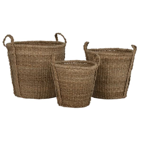 Kurvesæt Home ESPRIT Natur Havgræs Boho (3 Dele)