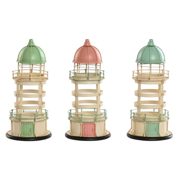 Dekorativ figur Home ESPRIT Blå Grøn Pink 13 x 13 x 27,5 cm (3 enheder)