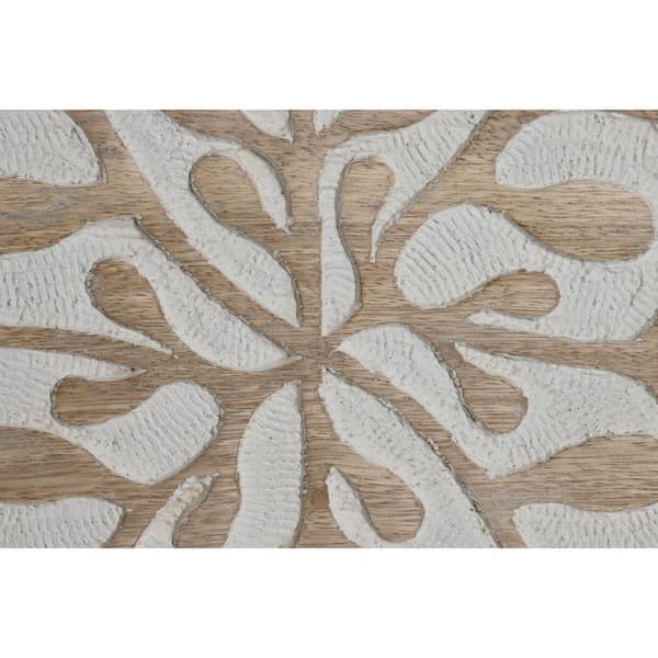 Vægdekoration Home ESPRIT Hvid Natur Floral 60 x 2,5 x 60 cm (4 Dele)