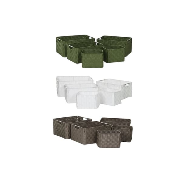 Korg - set Home ESPRIT Grön Grå Kräm Metall polypropen (3 antal)