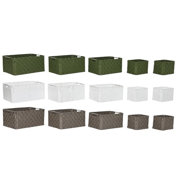Korg - set Home ESPRIT Grön Grå Kräm Metall polypropen (3 antal)