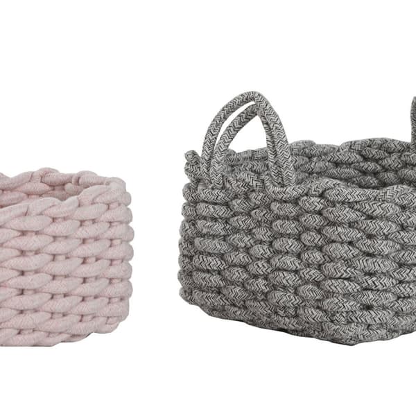 Korg - set Home ESPRIT Beige Grå Rosa Snöre (3 Delar) (3 antal)