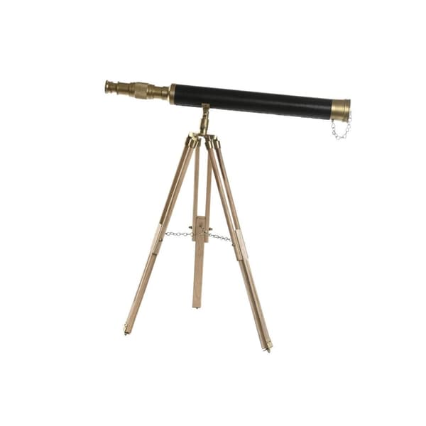 Prydnadsfigur Home ESPRIT Brun Gyllene Vintage teleskop 63 x 40 x 70 cm