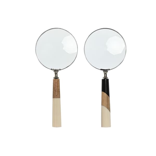 Dekorativ Figur Home ESPRIT Flerfarget Kolonial Forstørringsglass 10 x 2,5 x 24,5 cm (2 enheter)