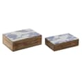 Pikkukuva 1 / 3: Korurasia Home ESPRIT Sininen Valkoinen Luonnollinen Mangopuu 25 x 17,5 x 8 cm (2 osaa)