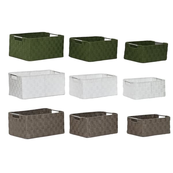 Korisetti Home ESPRIT Vihreä Harmaa Kerma Metalli polypropeeni (3 Kappaletta) (3 osaa)