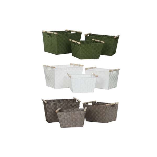 Korisetti Home ESPRIT Vihreä Harmaa Kerma Puu polypropeeni (3 Kappaletta) (3 osaa)