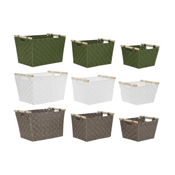 Korisetti Home ESPRIT Vihreä Harmaa Kerma Puu polypropeeni (3 Kappaletta) (3 osaa)
