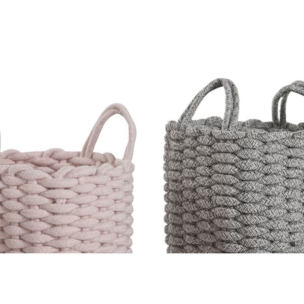 Kurvesæt Home ESPRIT Grøn Grå Pink Tov (2 Dele) (3 enheder)