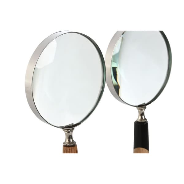 Dekorativ figur Home ESPRIT To-farvet Kolonistil Forstørrelsesglas 10 x 2,5 x 24,5 cm (2 enheder)