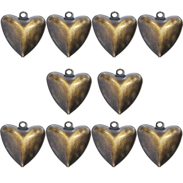INF DIY Retro Klokker 33x35mm Hjerte Klokker Antik Bronze - 10 Pakke