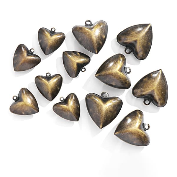 INF DIY Retro Klokker 33x35mm Hjerte Klokker Antik Bronze - 10 Pakke
