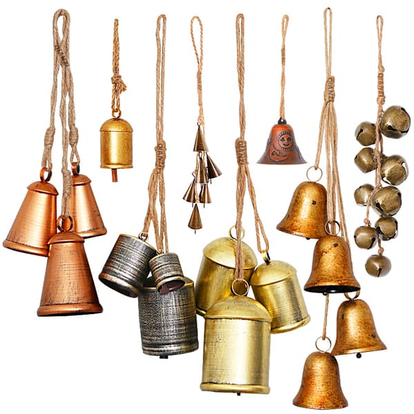 INF Rustik Jute Rep Klocka Hängande Ornament - Antik Brons