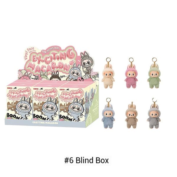 Samlarkollektion: Stående Labubu figur – 1 box med 6 slumpmässiga modeller (17 cm)
