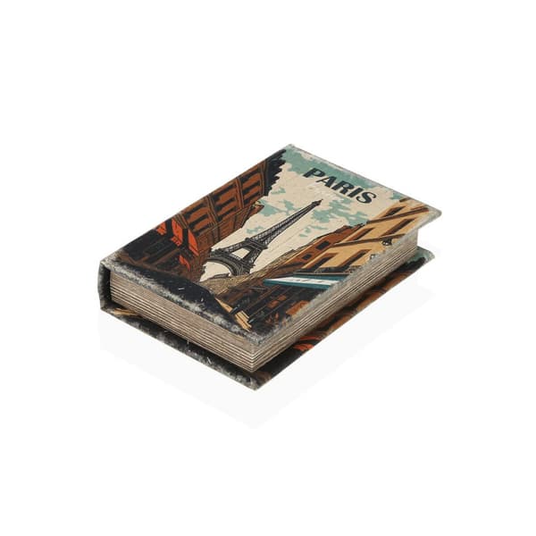 Dekorativ boks Versa Paris Lærred Træ MDF