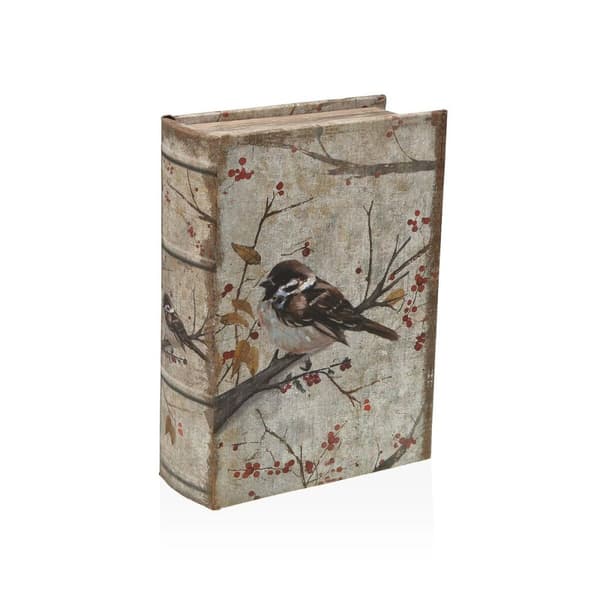 Smykkeskrin Versa Lærred Træ MDF 7 x 22 x 16 cm Fugl