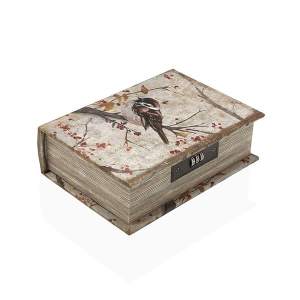 Smykkeskrin Versa Lærred Træ MDF 7 x 22 x 16 cm Fugl