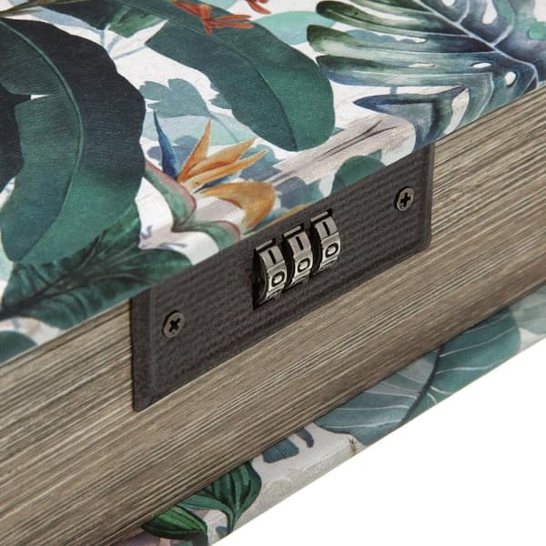 Smykkeskrin Versa Lærred Træ MDF 7 x 22 x 16 cm Tropisk