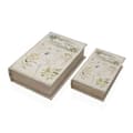 Miniatyrbillede 2 af 2: Dekorativ boks Versa Lærred Træ MDF Cvetlice