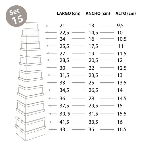 Spil med Dekorative Æsker Versa Grå Pap (15 Dele)