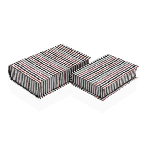 Dekorationslåda Versa Kanvas Trä MDF Boken