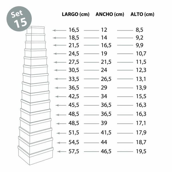 Spil med Dekorative Æsker Versa Pap (15 Dele)