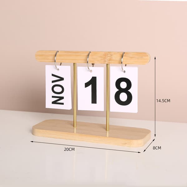 INF Moderne minimalistisk træornament - Evighedskalender Gul