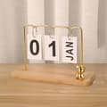 Miniatyrbilde 4 av 4: INF Moderne minimalistisk metall ornament evigvarende kalender Gul