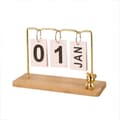 Miniatyrbilde 1 av 4: INF Moderne minimalistisk metall ornament evigvarende kalender Gul