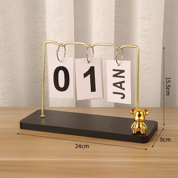 INF Moderne minimalistisk metal ornament evighedskalender Sort